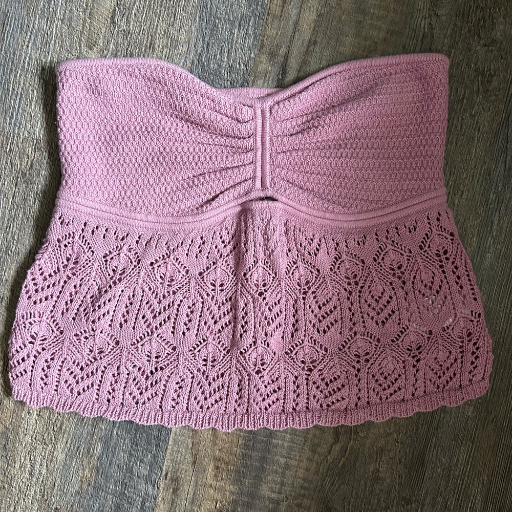 American Eagle Textured Strapless Top NWT